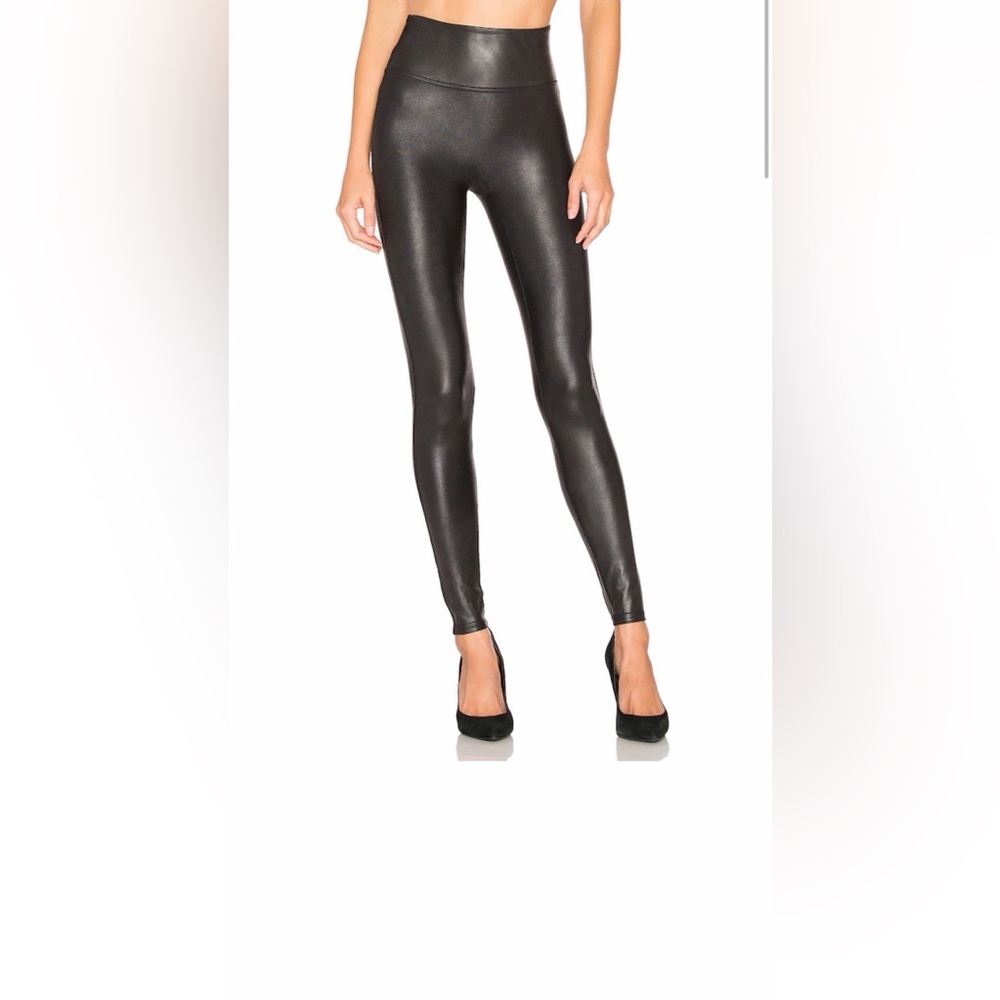 SPANX Faux Leather High-Rise Black Leggings